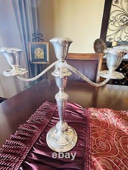 Vintage Gorham Pair Of Sterling Silver Candelabra Candlestick Holders 808/1