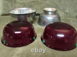 Vintage Gorham Silver Plate YC778 Mayo Bowl withRuby Red Glass Insert Rare Pair