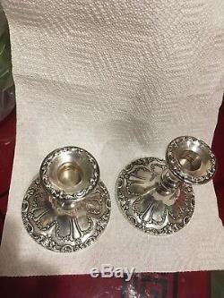 Vintage Gorham Sterling Silver Candle Holders (Weighted Pair)
