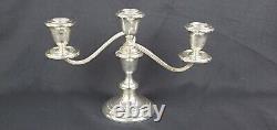 Vintage Gorham Sterling Silver Puritan 3 Light Convertible Candelabras Pair NICE