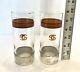 Vintage Gucci Highball Glasses Silver Plate Pair Gg Barware As-is