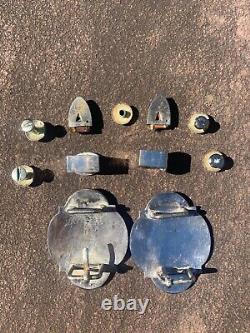 Vintage HEAVY Sterling Silver Plate HUGE Buckle Set tips, Keepers, Conchos, Star