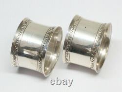 Vintage HEAVY Wallace Sterling Silver Pair of Napkin Rings Ornate Napkin Rings