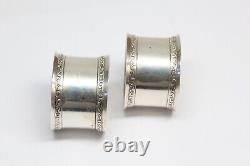 Vintage HEAVY Wallace Sterling Silver Pair of Napkin Rings Ornate Napkin Rings