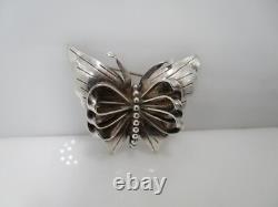 Vintage Hobe Butterfly Dimensional Matched Pair Scatter Pin Sterling Design Patd