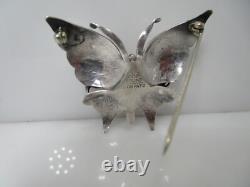 Vintage Hobe Butterfly Dimensional Matched Pair Scatter Pin Sterling Design Patd