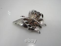 Vintage Hobe Butterfly Dimensional Matched Pair Scatter Pin Sterling Design Patd