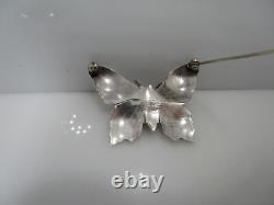 Vintage Hobe Butterfly Dimensional Matched Pair Scatter Pin Sterling Design Patd