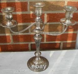 Vintage INTERNATIONAL Co. Sterling Silver 3 Light CANDELABRA Pair. 1920-40's