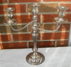 Vintage INTERNATIONAL Co. Sterling Silver 3 Light CANDELABRA Pair. 1920-40's