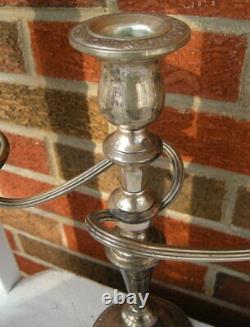 Vintage INTERNATIONAL Co. Sterling Silver 3 Light CANDELABRA Pair. 1920-40's