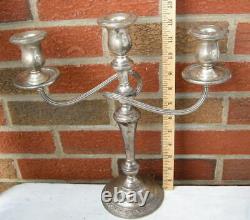 Vintage INTERNATIONAL Co. Sterling Silver 3 Light CANDELABRA Pair. 1920-40's