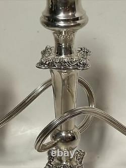 Vintage International Silver company Candelabra 3 arms Pair Candle Holder 9.5