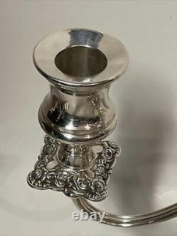 Vintage International Silver company Candelabra 3 arms Pair Candle Holder 9.5