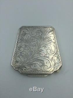 Vintage Italian 800 Silver Enamel Compact with Scene of Couple Courting