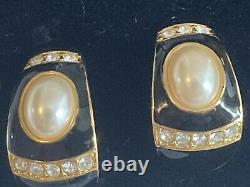 Vintage JOAN RIVERS CLASSICS 5 Pair Boxed Pierced Earring Set Gold Silver EUC