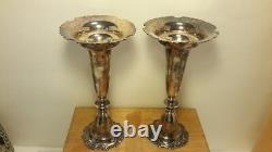 Vintage Japan Japanese 950 Sterling Silver Vases Pair. Original Box