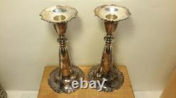 Vintage Japan Japanese 950 Sterling Silver Vases Pair. Original Box