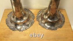 Vintage Japan Japanese 950 Sterling Silver Vases Pair. Original Box