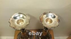 Vintage Japan Japanese 950 Sterling Silver Vases Pair. Original Box