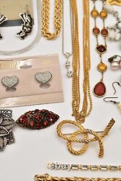 Vintage Jewelry Lot Givenchy Anne Klein Crown Trifari Nadri Monet Lisner J81