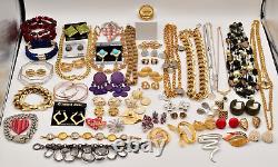 Vintage Jewelry Lot Givenchy Swarovski Crown Trifari Monet Roman Avon AK J89