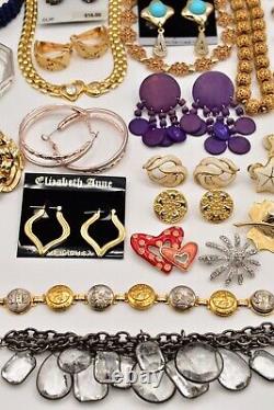 Vintage Jewelry Lot Givenchy Swarovski Crown Trifari Monet Roman Avon AK J89