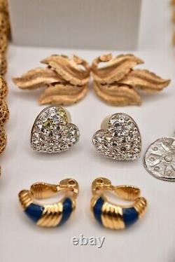 Vintage Jewelry Lot Givenchy Swarovski Crown Trifari Monet Roman Avon AK J89