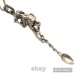 Vintage Kama Sutra Sterling Silver Couple Sex Love Spoon Necklace Pendant