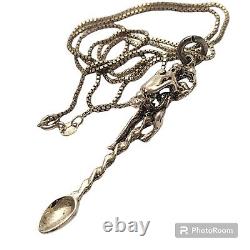 Vintage Kama Sutra Sterling Silver Couple Sex Love Spoon Necklace Pendant