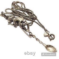 Vintage Kama Sutra Sterling Silver Couple Sex Love Spoon Necklace Pendant