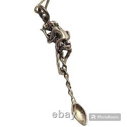 Vintage Kama Sutra Sterling Silver Couple Sex Love Spoon Necklace Pendant