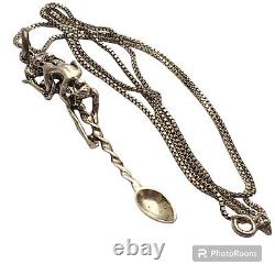 Vintage Kama Sutra Sterling Silver Couple Sex Love Spoon Necklace Pendant