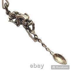 Vintage Kama Sutra Sterling Silver Couple Sex Love Spoon Necklace Pendant