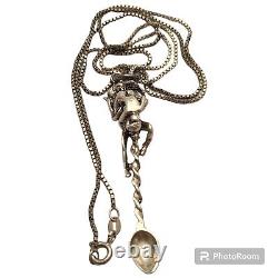 Vintage Kama Sutra Sterling Silver Couple Sex Love Spoon Necklace Pendant