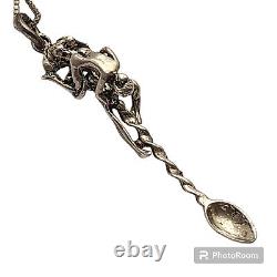 Vintage Kama Sutra Sterling Silver Couple Sex Love Spoon Necklace Pendant