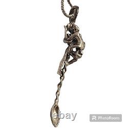 Vintage Kama Sutra Sterling Silver Couple Sex Love Spoon Necklace Pendant