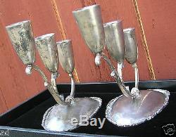Vintage Large Elegant Pair Mexico Sterling Silver Candlesticks Signed P. LopezG
