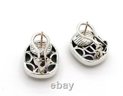 Vintage Lefkowitz & Edelstein SLV Sterling Silver 925 14k Post Amethyst Earrings