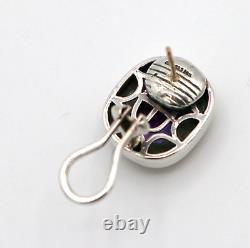 Vintage Lefkowitz & Edelstein SLV Sterling Silver 925 14k Post Amethyst Earrings