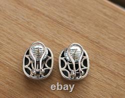 Vintage Lefkowitz & Edelstein SLV Sterling Silver 925 14k Post Amethyst Earrings