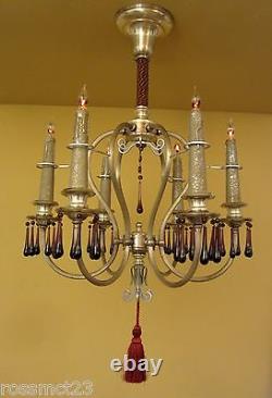 Vintage Lighting matched pair extraordinary 1920s silver chandeliers