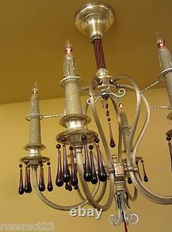 Vintage Lighting matched pair extraordinary 1920s silver chandeliers