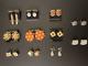 Vintage Lot Of 11 Pairs Of Elegant Coro & Vendome Clip-on Earrings, All Signed