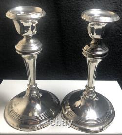 Vintage Lovely Pair Of Silver Candle Sticks