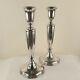 Vintage Lovely Pair Of Empire Weighted Sterling Silver 9.5 Tall Candlesticks