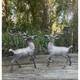 Vintage Mcm Large Pair Silver Plated Deer Candelabra Candle Holders