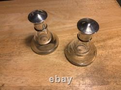 Vintage MCM Steuben glass & sterling silver salt / Pepper Shaker 3 x 2 1/4