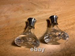 Vintage MCM Steuben glass & sterling silver salt / Pepper Shaker 3 x 2 1/4