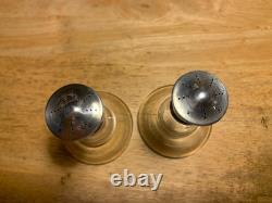 Vintage MCM Steuben glass & sterling silver salt / Pepper Shaker 3 x 2 1/4